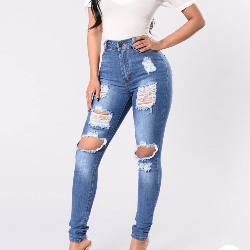 Say Yes to Distress Fashion Nova Jeans